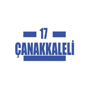 17 Çanakkaleli Araba Sticker 17x17 Cm Mavi