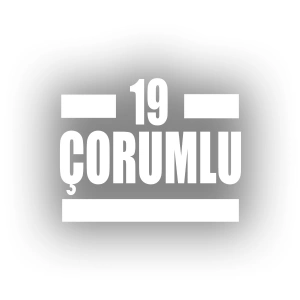 19 Çorumlu Araba Sticker 17x17 Cm Beyaz