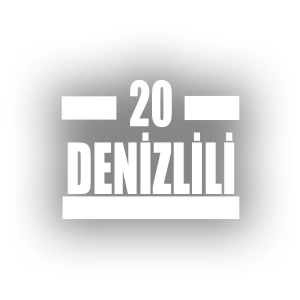 20 Denizlili Araba Sticker 17x17 Cm Beyaz