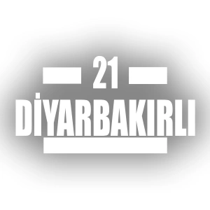21 Diyarbakırlı Araba Sticker 17x17 Cm Beyaz