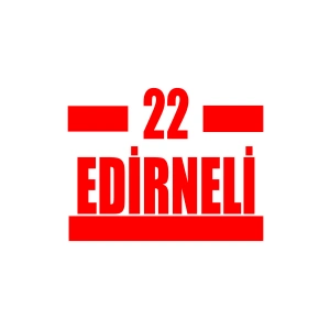 22 Edirneli Araba Sticker 17x17 Cm Kırmızı