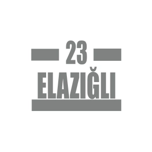 23 Elazığlı Araba Sticker 17x17 Cm Gri