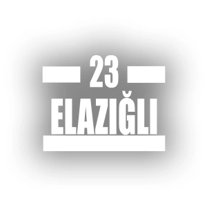 23 Elazığlı Araba Sticker 17x17 Cm Beyaz