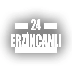 24 Erzincanlı Araba Sticker 17x17 Cm Beyaz
