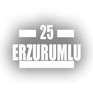 25 Erzurumlu Araba Sticker 17x17 Cm Beyaz