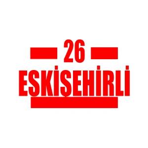 26 Eskişehirli Araba Sticker 17x17 Cm Kırmızı