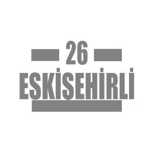 26 Eskişehirli Araba Sticker 17x17 Cm Gri