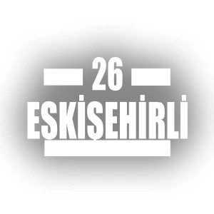 26 Eskişehirli Araba Sticker 17x17 Cm Beyaz
