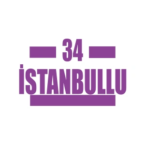 34 İstanbullu Araba Sticker 17x17 Cm Mor