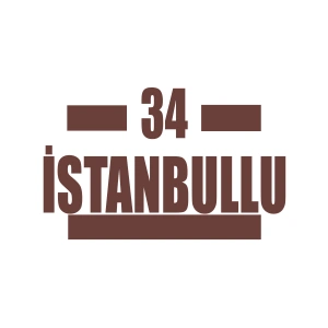 34 İstanbullu Araba Sticker 17x17 Cm Kahverengi