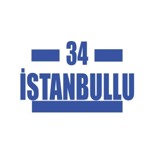 34 İstanbullu Araba Sticker 17x17 Cm Mavi