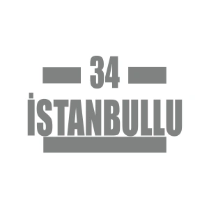 34 İstanbullu Araba Sticker 17x17 Cm Gri