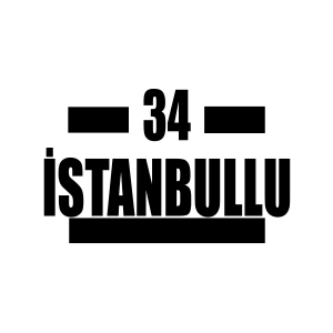 34 İstanbullu Araba Sticker 17x17 Cm Siyah