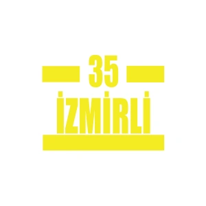 35 İzmirli Araba Sticker 17x17 Cm Sarı