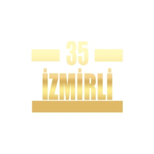 35 İzmirli Araba Sticker 17x17 Cm Gold