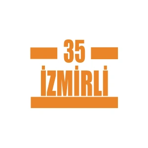 35 İzmirli Araba Sticker 17x17 Cm Turuncu