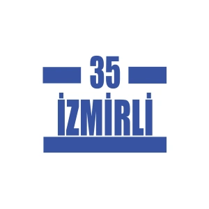 35 İzmirli Araba Sticker 17x17 Cm Mavi