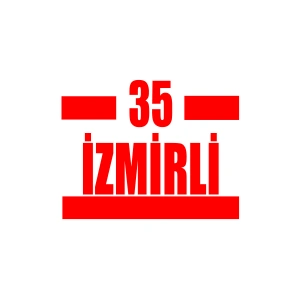 35 İzmirli Araba Sticker 17x17 Cm Kırmızı