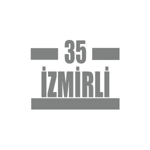 35 İzmirli Araba Sticker 17x17 Cm Gri