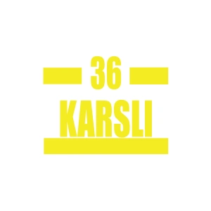 36 Karslı Araba Sticker 17x17 Cm Sarı