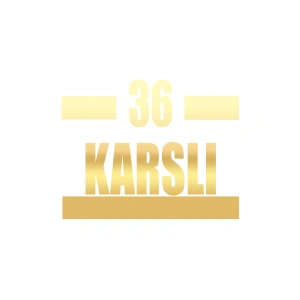 36 Karslı Araba Sticker 17x17 Cm Gold