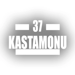 37 Kastamonu Araba Sticker 17x17 Cm Beyaz