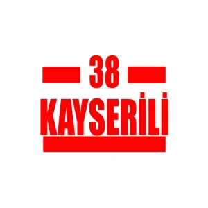 38 Kayserli Araba Sticker 17x17 Cm Kırmızı