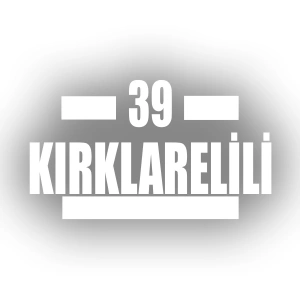 39 Kırklarelili Araba Sticker 17x17 Cm Beyaz
