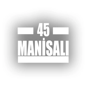 45 Manisalı Araba Sticker 17x17 Cm Beyaz