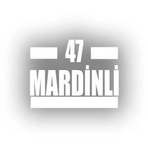 47 Mardinli Araba Sticker 17x17 Cm Beyaz