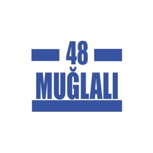 48 Muğlalı Araba Sticker 17x17 Cm Mavi