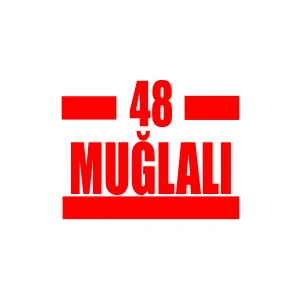 48 Muğlalı Araba Sticker 17x17 Cm Kırmızı