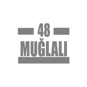 48 Muğlalı Araba Sticker 17x17 Cm Gri