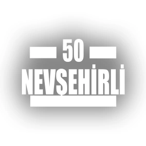 50 Nevşehirli Araba Sticker 17x17 Cm Beyaz
