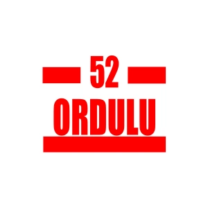 52 Ordulu Araba Sticker 17x17 Cm Kırmızı