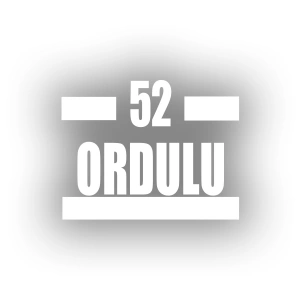 52 Ordulu Araba Sticker 17x17 Cm Beyaz