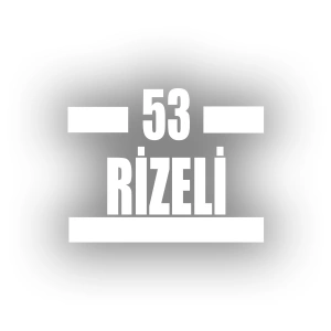 53 Rizeli Araba Sticker 17x17 Cm Beyaz