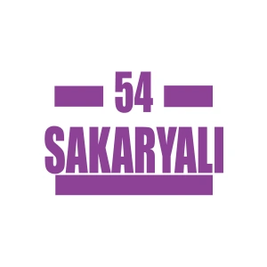 54 Sakaryalı Araba Sticker 17x17 Cm Mor