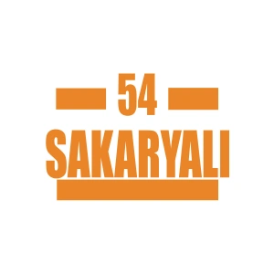 54 Sakaryalı Araba Sticker 17x17 Cm Turuncu