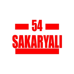 54 Sakaryalı Araba Sticker 17x17 Cm Kırmızı