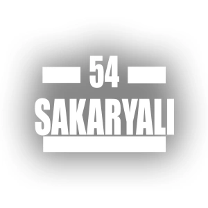 54 Sakaryalı Araba Sticker 17x17 Cm Beyaz