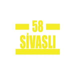 58 Sivaslı Araba Sticker 17x17 Cm Sarı