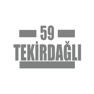 59 Tekirdağlı Araba Sticker 17x17 Cm Gri