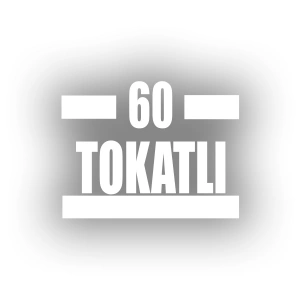 60 Tokatlı Araba Sticker 17x17 Cm Beyaz
