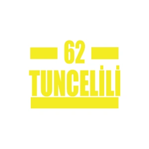 62 Tuncelili Araba Sticker 17x17 Cm Sarı