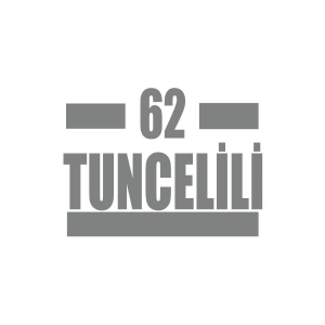62 Tuncelili Araba Sticker 17x17 Cm Gri