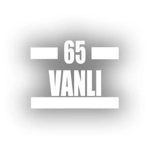 65 Vanlı Araba Sticker 17x17 Cm Beyaz