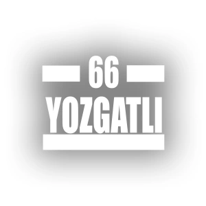 66 Yozgatlı Araba Sticker 17x17 Cm Beyaz