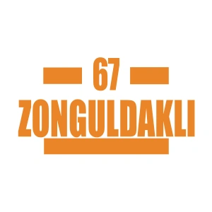 67 Zonguldaklı Araba Sticker 17x17 Cm Turuncu
