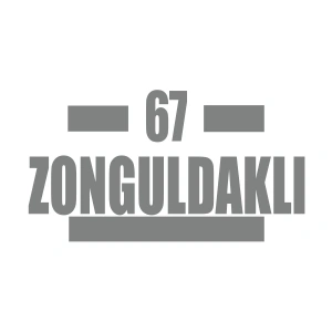 67 Zonguldaklı Araba Sticker 17x17 Cm Gri